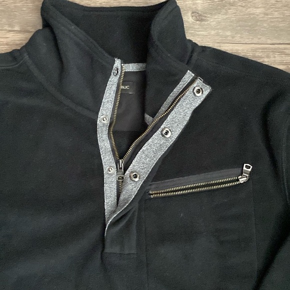 Banana Republic Mens Black Fleece Jacket Size L - Picture 5 of 9